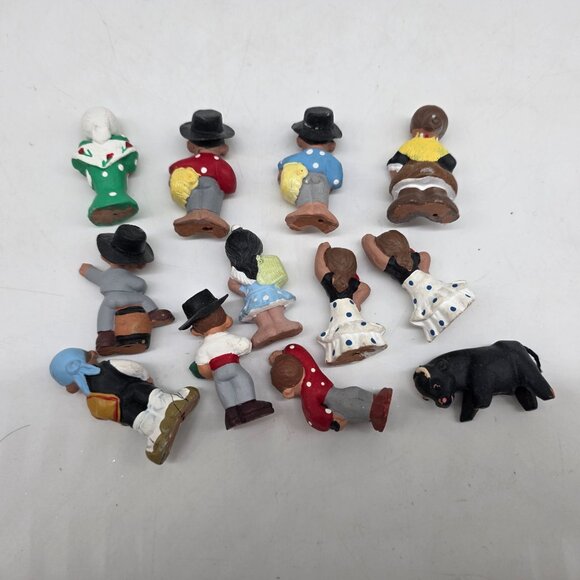 VTG Retro 70’s Red Clay Mud People 2” Terra Cotta Mini Figures Spain Lot of 12 - Picture 7 of 8
